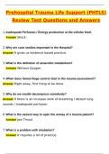 Prehospital Trauma Life Support &lpar;PHTLS&rpar; Review Test 2025 Questions and Answers &lpar;2025 &sol; 2026&rpar; Updated &lpar;Verified Answers by Expert&rpar;