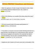PHTLS Pre Test Actual 2025 Questions and Answers &lpar;2025 &sol; 2026&rpar; Updated &lpar;Verified Answers by Expert&rpar;
