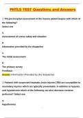 PHTLS Test Actual 2025 Questions and Answers &lpar;2025 &sol; 2026&rpar; Updated &lpar;Verified Answers by Expert&rpar;
