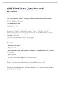 AME Final Exam Questions and Answers