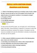 PHTLS 10th Edition Exam &lpar;2025 &sol; 2026&rpar; Updated Questions and Verified Answers&comma; 100&percnt; Guarantee Pass