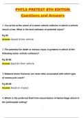 PHTLS 8th Edition Pre-test &lpar;2025 &sol; 2026&rpar; Updated Questions and Verified Answers&comma; 100&percnt; Guarantee Pass