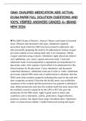 QMA QUALIFIED MEDICATION AIDE ACTUAL EXAM PAPER FULL SOLUTION QUESTIONS AND 100&percnt; VERIFIED ANSWERS GRADED A&plus; BRAND NEW 2026