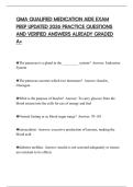 QMA QUALIFIED MEDICATION AIDE EXAM PREP UPDATED 2026 PRACTICE QUESTIONS AND VERIFIED ANSWERS ALREADY GRADED A&plus;