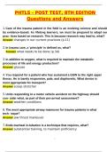 PHTLS 8th Edition Post Test &lpar;2025 &sol; 2026&rpar; Updated Questions and Verified Answers&comma; 100&percnt; Guarantee Pass