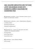 QMA QUALIFIED MEDICATION AIDE TEST BANK LATEST 2026 BUNDLED EXAMS WITH COMPLETE CORRECT SOLUTIONS FOR GUARANTEED PASS