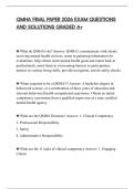 QMHA FINAL PAPER 2026 EXAM QUESTIONS AND SOLUTIONS GRADED A&plus;