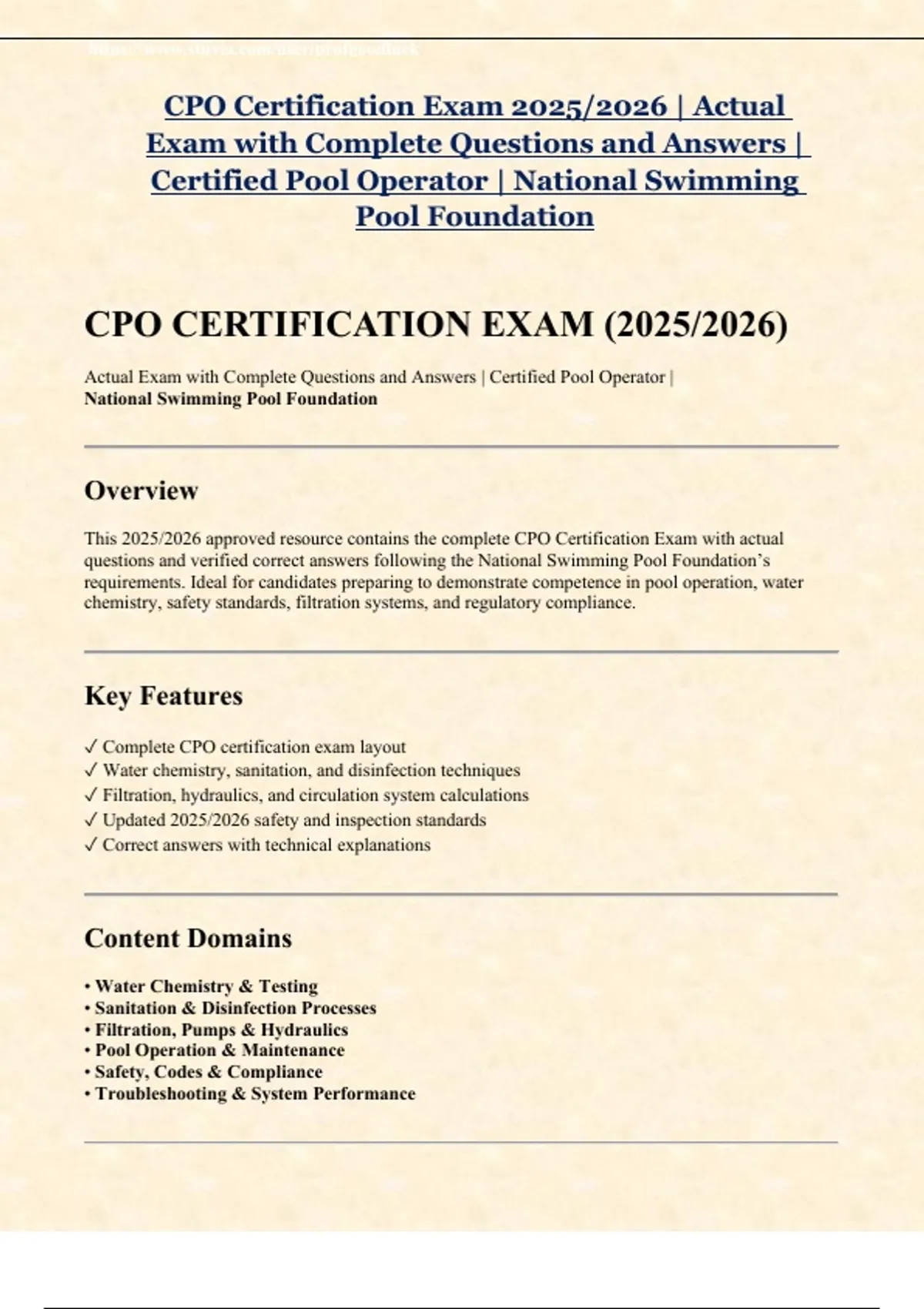 CPO Certification Exam 2025/2026 | Actual Exam with Complete Questions ...