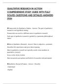 QUALITATIVE RESEARCH IN ACTION COMPREHENSIVE STUDY GUIDE WITH FULLY SOLVED QUESTIONS AND DETAILED ANSWERS 2026