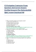 CO Irrigation Contractor Exam  Questions And Correct Answers  &lpar;Verified Answers&rpar; Plus Rationale2026  Q&A&vert; Instant Download Pdf