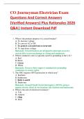CO Journeyman Electrician Exam  Questions And Correct Answers   &lpar;Verified Answers&rpar; Plus Rationales 2026   Q&A&vert; Instant Download Pdf  