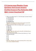 CO Journeyman Plumber Exam  Questions And Correct Answers   &lpar;Verified Answers&rpar; Plus Rationale2026  Q&A&vert; Instant Download Pdf