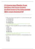 CO Journeyman Plumber Exam  Questions And Correct Answers   &lpar;Verified Answers&rpar; Plus Rationale2026  Q&A&vert; Instant Download Pdf
