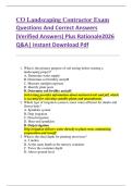 CO Landscaping Contractor Exam  Questions And Correct Answers  &lpar;Verified Answers&rpar; Plus Rationale2026  Q&A&vert; Instant Download Pdf 