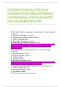 CO Limited Specialty Contractor  Exam Questions And Correct Answers  &lpar;Verified Answers&rpar; Plus Rationale2026  Q&A&vert; Instant Download Pdf  