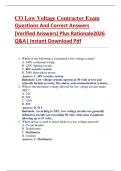 CO Low Voltage Contractor Exam  Questions And Correct Answers   &lpar;Verified Answers&rpar; Plus Rationale2026  Q&A&vert; Instant Download Pdf 