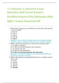 Co Masonry Contractor Exam  Questions And Correct Answers   &lpar;Verified Answers&rpar; Plus Rationales 2026   Q&A &vert; Instant Download Pdf 
