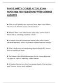 RANGE SAFETY COURSE ACTUAL EXAM PAPER 2026 TEST QUESTIONS WITH CORRECT ANSWERS