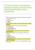 CO Master Plumber Exam Questions  And Correct Answers &lpar;Verified Answers&rpar;  Plus Rationale2026 Q&A&vert; Instant  Download Pdf 