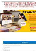 NETWORK ANALYTICS AND TROUBLESHOOTING WGU D412 2025 ACTUAL LATEST RELEASE 