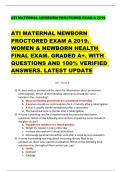 ATI MATERNAL NEWBORN PROCTORED EXAM A 2019  ATI MATERNAL NEWBORN  PROCTORED EXAM A 2019&period;  WOMEN & NEWBORN HEALTH  FINAL EXAM&period; GRADED A&plus;&period; WITH  QUESTIONS AND 100&percnt; VERIFIED  ANSWERS&period; LATEST UPDATE 