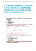 CO Mechanical Insulation Contractor  Exam Questions And Correct Answers    &lpar;Verified Answers&rpar; Plus Rationale2026  Q&A&vert; Instant Download Pdf