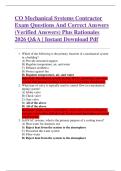CO Mechanical Systems Contractor  Exam Questions And Correct Answers  &lpar;Verified Answers&rpar; Plus Rationales  2026 Q&A &vert; Instant Download Pdf 