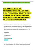 ATI MENTAL HEALTH PROCTORED TEST BANK WITH NGN   ATI MENTAL HEALTH  PROCTORED TEST BANK WITH  NGN FINAL EXAM STUDY GUIDE&period;  GRADED A&plus;&period; WITH QUESTIONS  AND 100&percnt; VERIFIED ANSWERS&period;  LATEST 2025&sol;2026 UPDATE 