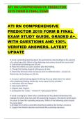 ATI RN COMPREHENSIVE PREDICTOR   2019 FORM B FINAL EXAM      ATI RN COMPREHENSIVE  PREDICTOR 2019 FORM B FINAL  EXAM STUDY GUIDE&period; GRADED A&plus;&period;  WITH QUESTIONS AND 100&percnt;  VERIFIED ANSWERS&period; LATEST  UPDATE 