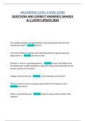 MILLWRIGHT LEVEL 1 FINAL EXAM QUESTIONS AND CORRECT ANSWERS| GRADED A+| LATEST UPDATE 2026