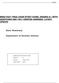 BNU1501 FINAL EXAM STUDY GUIDE&period; GRADED A&plus;&period; WITH  QUESTIONS AND 100&percnt; VERIFIED ANSWERS&period; LATEST  UPDATE  Basic Numeracy  Department of Decision Sciences 