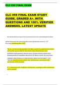CLC 059 FINAL EXAM STUDY  GUIDE&period; GRADED A&plus;&period; WITH  QUESTIONS AND 100&percnt; VERIFIED  ANSWERS&period; LATEST UPDATE 