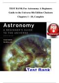 TEST BANK For Astronomy A Beginners Guide to the Universe 8th Edition Chaisson Chapters 1 - 18&comma; Complete &lpar;Latest complete edition with rationales&rpar;