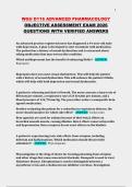 WGU D116 ADVANCED PHARMACOLOGY OBJECTIVE ASSESSMENT EXAM 2026 QUESTIONS WITH VERIFIED ANSWERS