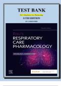 Test bank for Rau&rsquo;s Respiratory Care Pharmacology 11th Edition By Douglas Gardenhire&vert; All 23 Chapters Covered&comma; A&plus; GUIDE&period;