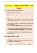 NUR 265 Comprehensive Study Guide &ndash; 100 Q&A for Exam Preparation