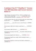 Louisiana Class D "Chauffeur's" License  Test 2023 Questions and Correct Answers  Rated A&plus;