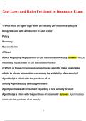 Xcel Laws and Rules Pertinent to Insurance Exam