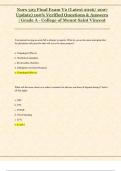 NURS 323 Final Exam V2 &ndash; 100&percnt; Verified Questions & Answers &lpar;Latest 2026&sol;2027 Update&comma; Grade A&rpar; &ndash; College of Mount Saint Vincent