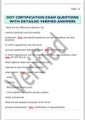 DOT CERTIFICATION EXAM QUESTIONS  WITH DETAILED VERIFIED ANSWERS