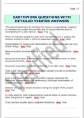 EARTHWORK QUESTIONS WITH  DETAILED VERIFIED ANSWERS