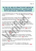 ELT401-EL1805-G3-PRACTICE07-NEWS IN  SCIENCE&TECHNOLOGY QUESTIONS  WITH DETAILED VERIFIED ANSWERS 