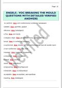 ENGELS - VOC BREAKING THE MOULD  QUESTIONS WITH DETAILED VERIFIED  ANSWERS 