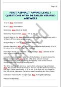 FDOT ASPHALT PAVING LEVEL 1  QUESTIONS WITH DETAILED VERIFIED  ANSWERS