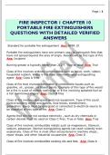 FIRE INSPECTOR 1 CHAPTER 10  PORTABLE FIRE EXTINGUISHERS  QUESTIONS WITH DETAILED VERIFIED  ANSWERS
