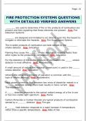 FIRE PROTECTION SYSTEMS QUESTIONS  WITH DETAILED VERIFIED ANSWERS 