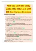 ALPP CLC Exam and Study  Guide 2025-2026 Exam With  200 Questions and Answers 