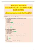 NURS 6501 ADVANCED  PATHOPHYSIOLOGY &ndash; 100 VERIFIED Q&A  &lpar;2025 EDITION&rpar;  &lpar;Correct answers marked with &rpar; 