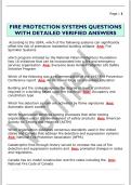 FIRE PROTECTION SYSTEMS QUESTIONS  WITH DETAILED VERIFIED ANSWERS