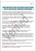 FIRE PROTECTION SYSTEMS QUESTIONS  WITH DETAILED VERIFIED ANSWERS